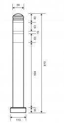 Flexi-Poller mit Flachkopf, elastisch und anfahrbar, Ø 80 mm
